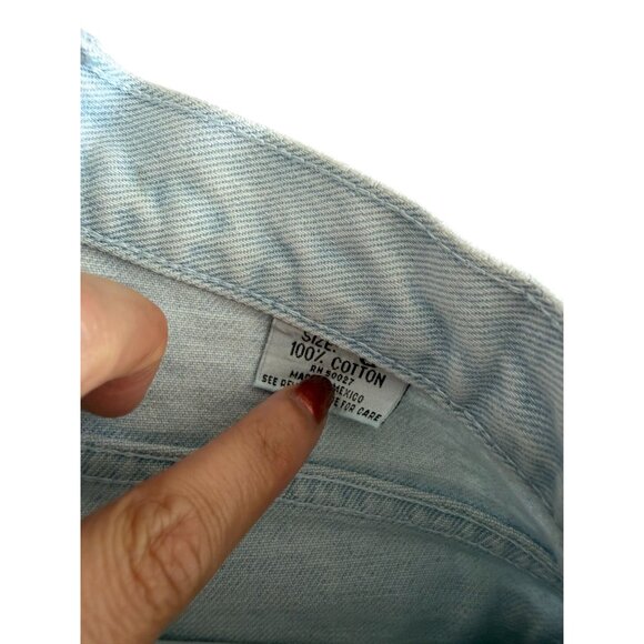 BILL BLASS Vintage Light Wash Cuffed 100% Cotton High Waist Jeans Shorts Size 6 - Picture 6 of 10